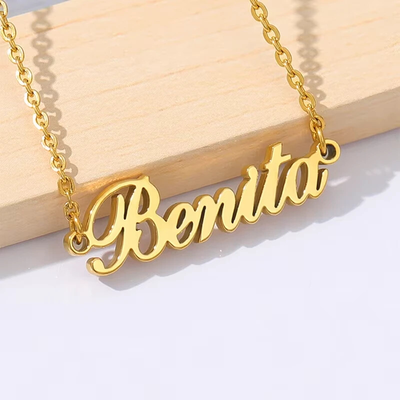 Customized Name Necklace Jewelry Pendant Personalized Font Style Gold Silver