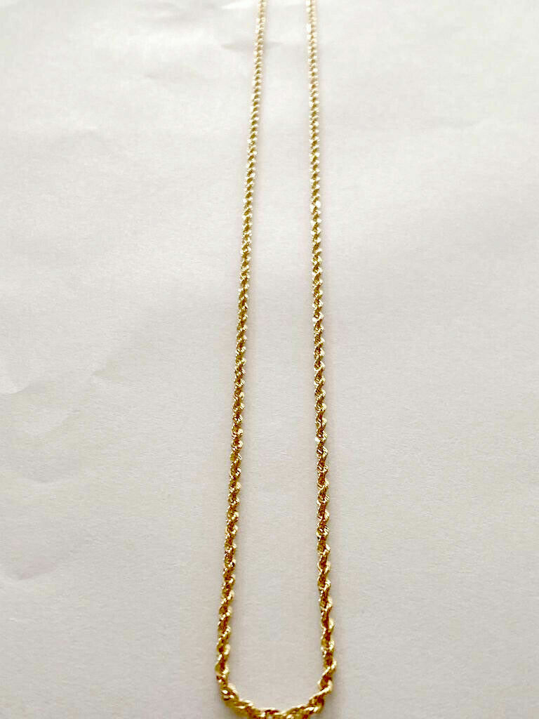 14k Solid Yellow Gold Rope Chain Necklace Bracelet 1mm-10mm Men Women Sz 7″-30″