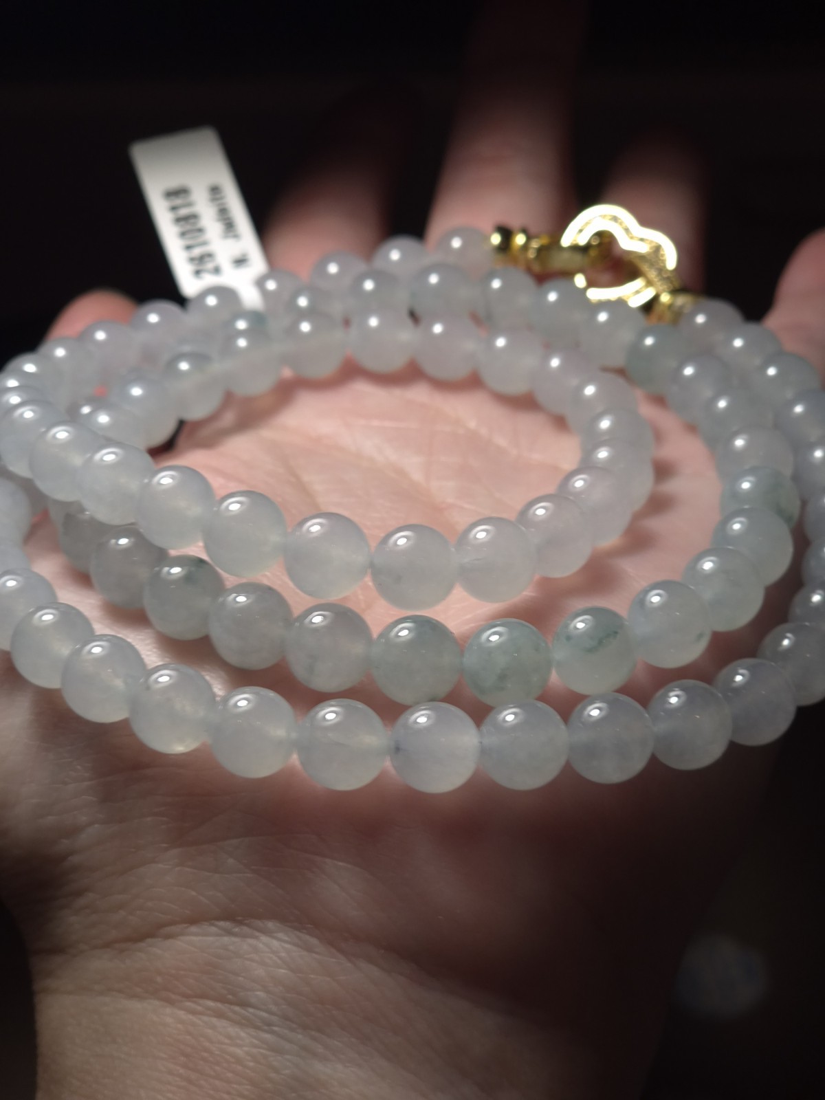 Icy Floating Flowers Burmese Jadeite Necklace