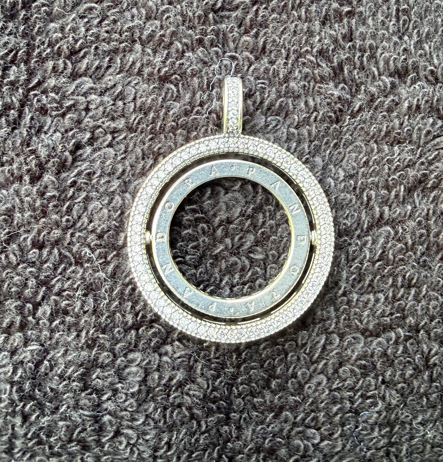 Authentic Pandora Sterling Silver Circular Pave Pendant