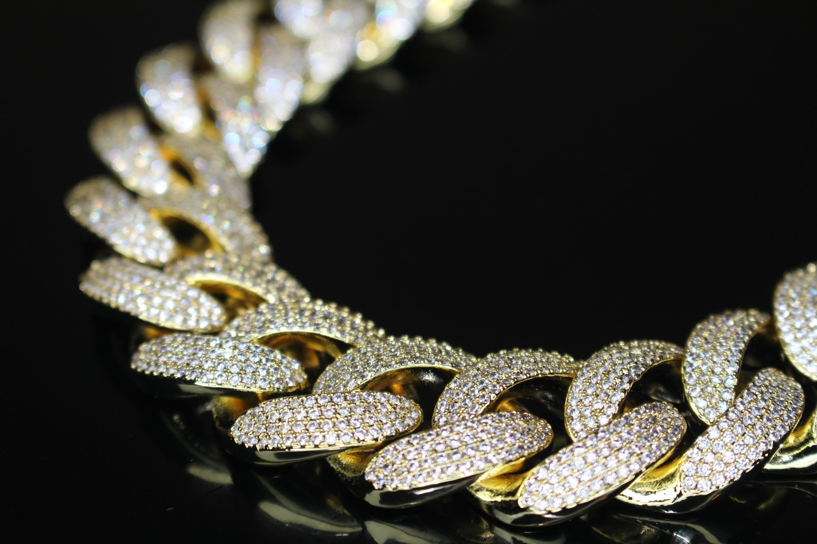 MASSIVE 14k STAMPED 20mm GOLD Cuban Miami Chain 82ctw VVS Lab Sim Diamond 450g+