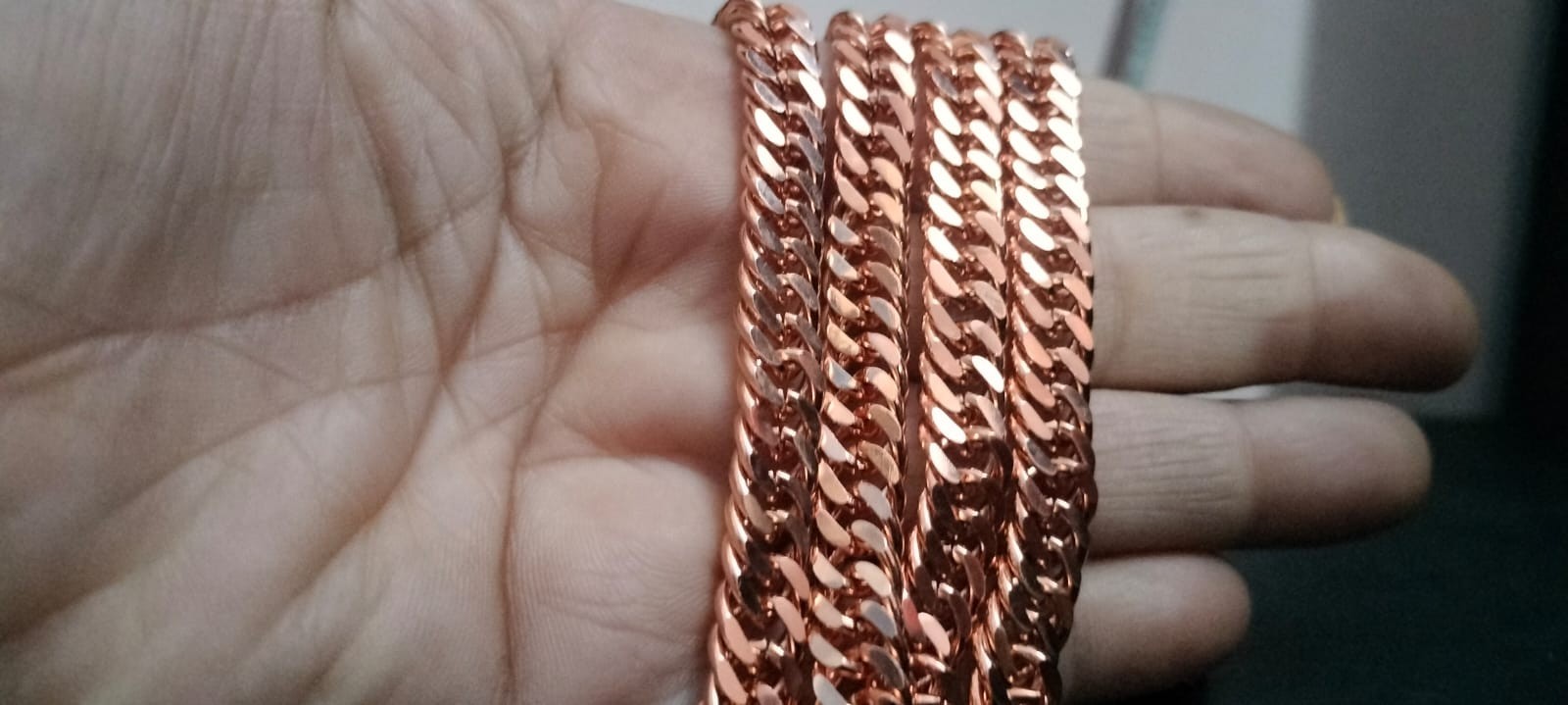 Pure Solid Coppe Chain Solid Arthritis Cuban Chain Curb Link Rider Unisex chain
