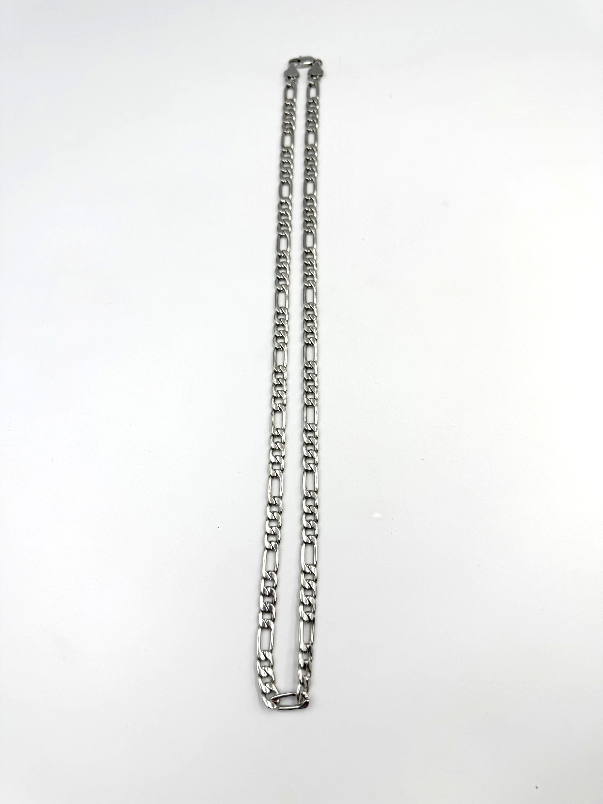 BMNY 14K White Gold Plate Figaro Necklace 24″ Long