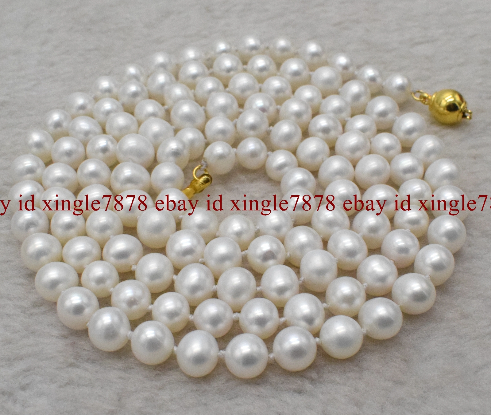 Natural 7-8mm RealWhite Freshwater Cultured Pearl Necklace 18-100″