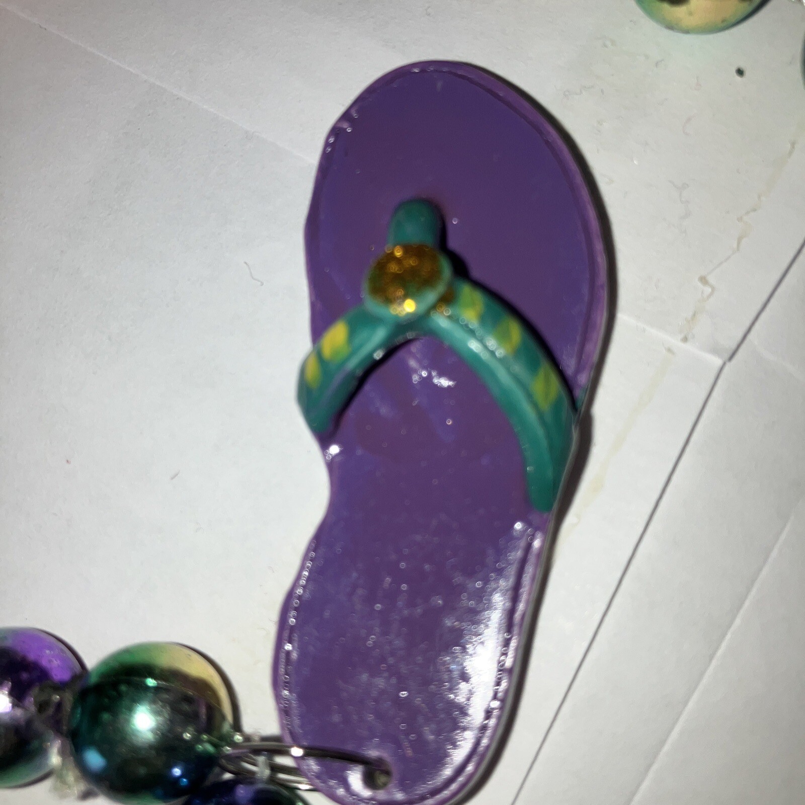Adult/Teen Unisex Colorful, 5 Flip flops Beaded Necklace