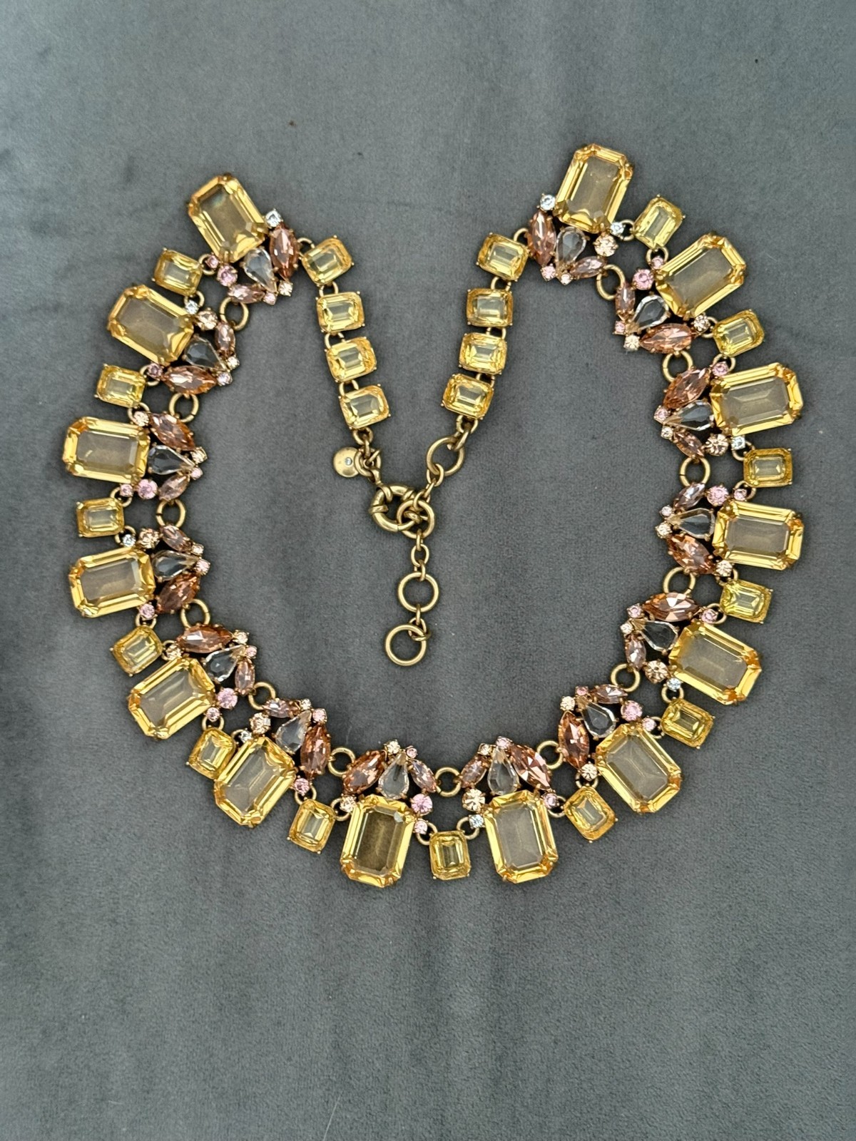 J.Crew Cluster Drop Stone Necklace Crystal One Size