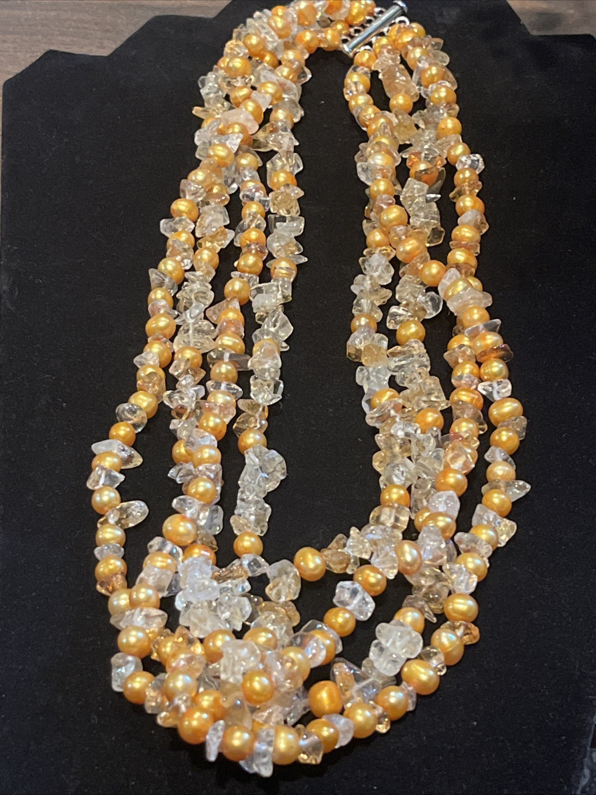 Ross Simons Jewelry Sterling Silver 925 Necklace Baroque Citrine Pearls Quartz