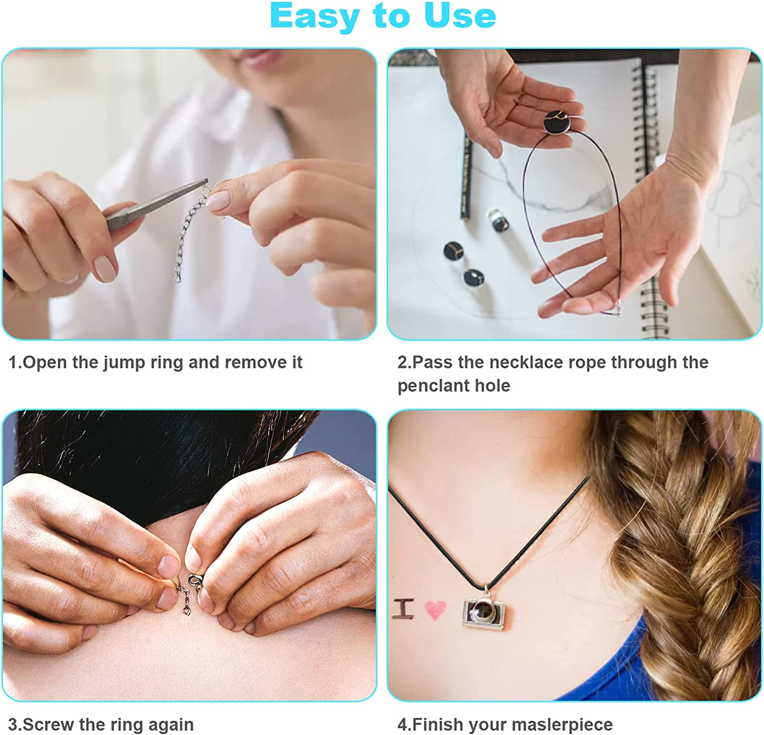 100Pcs Premium Leather Necklace Chains Bracelet Cord with Clasps for Pendants