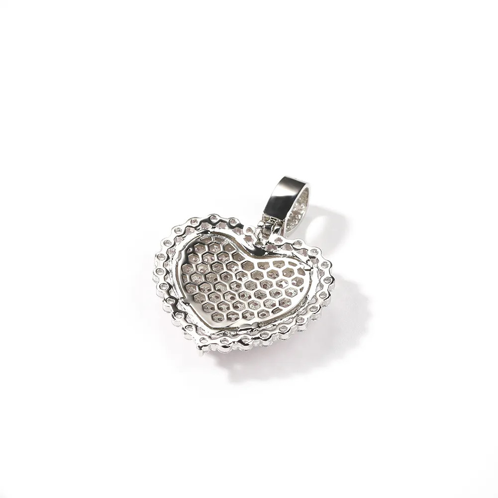 14K Gold Finish Heart Shape Love Anniversary Wife Pendant Charm Necklace Set