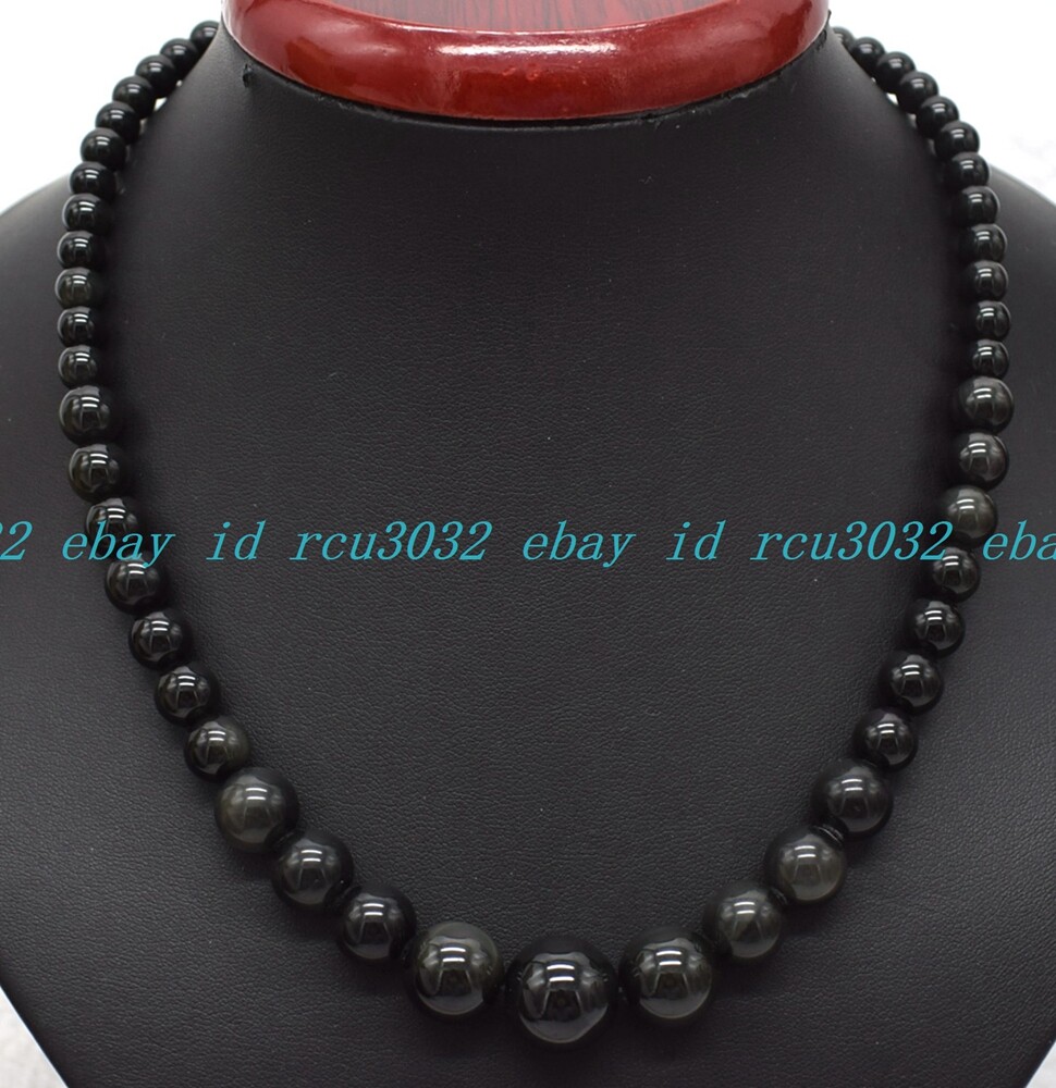 6-14mm Multicolor Natural Gemstone Round Beads Jewelry Necklace 18 Inches