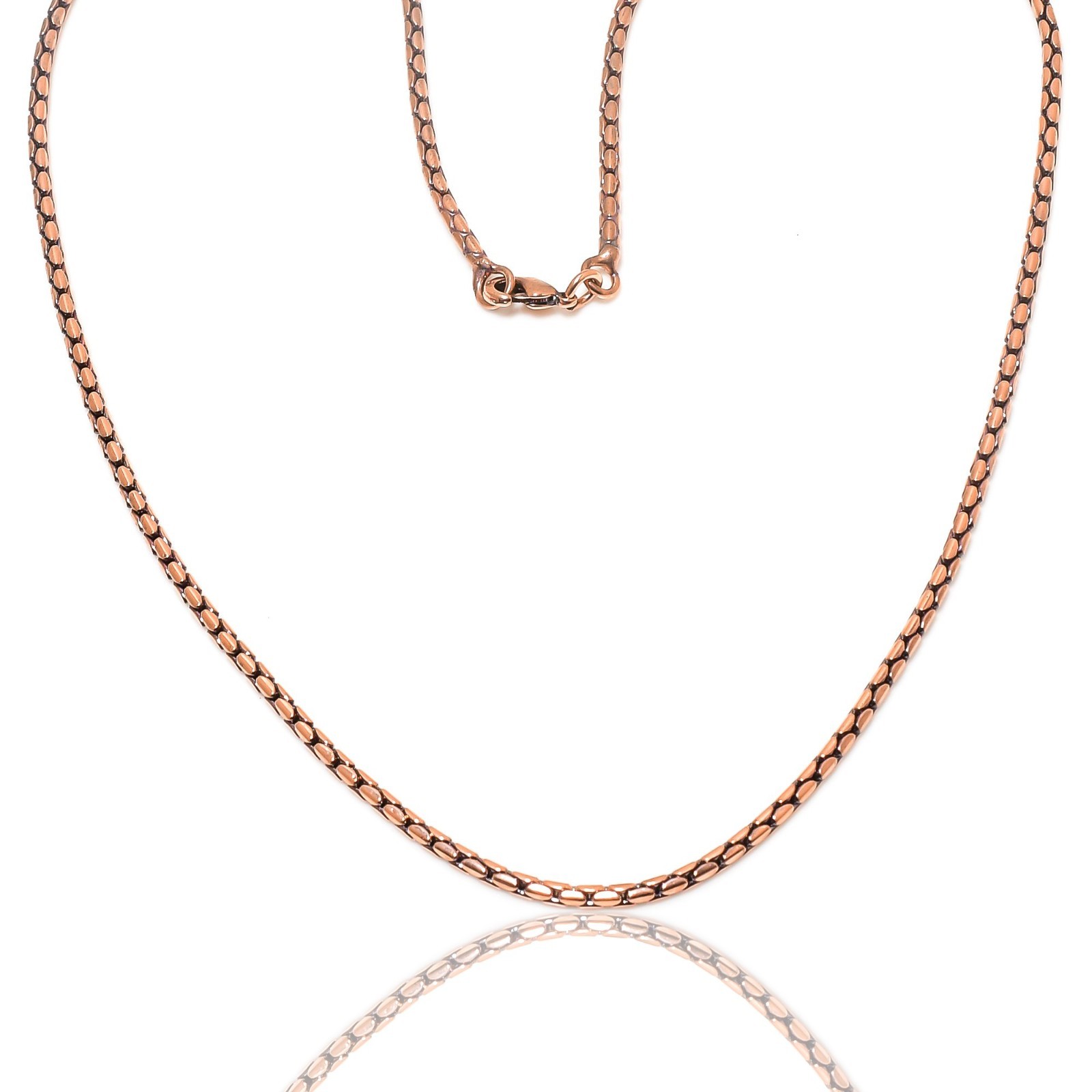 Cz Copper Chain Necklace With Lobster Clasp Handcrafted Wheat Chain For Necklace