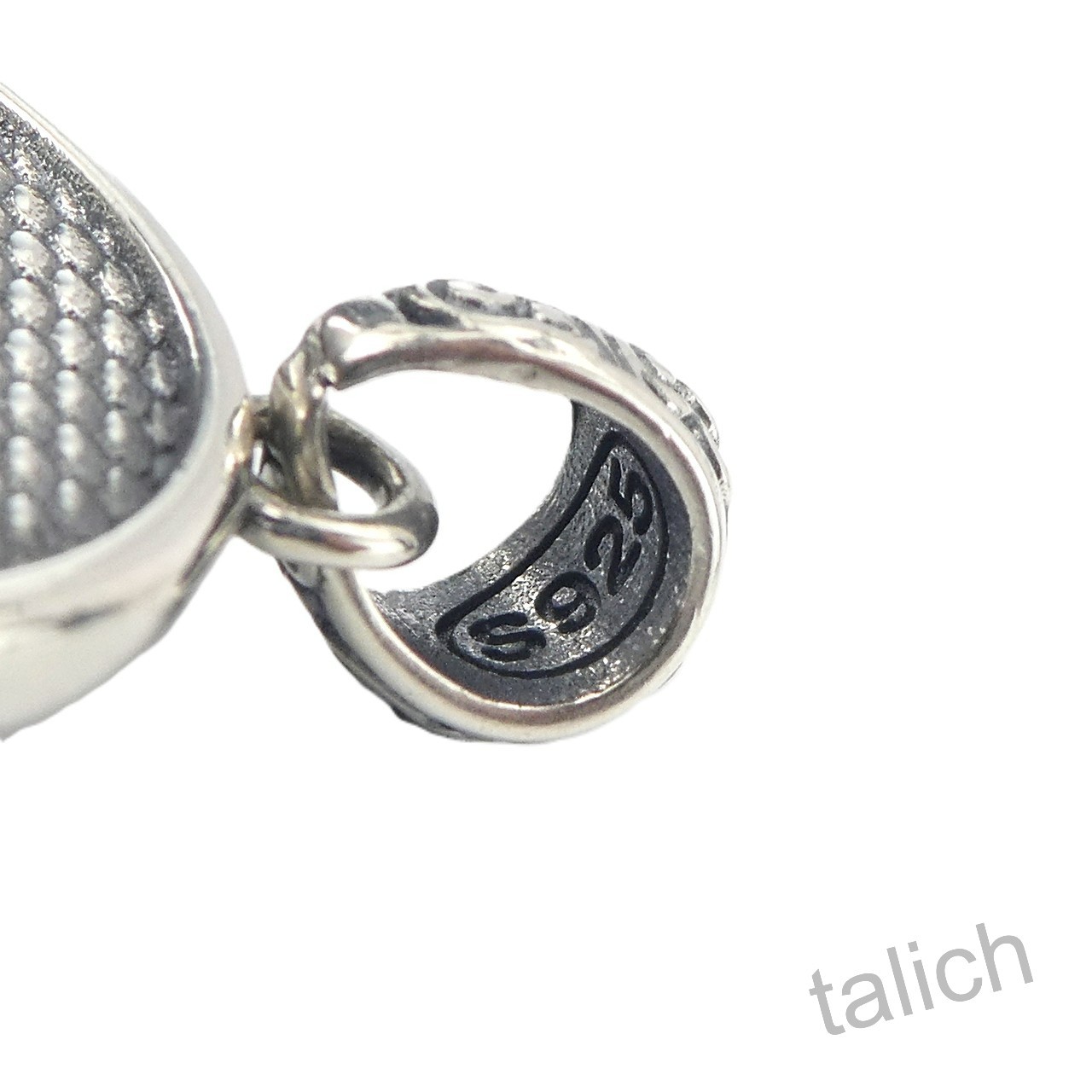 925 Sterling Silver Detailed Chinese Dragon Head 20mm Small Round Amulet Pendant