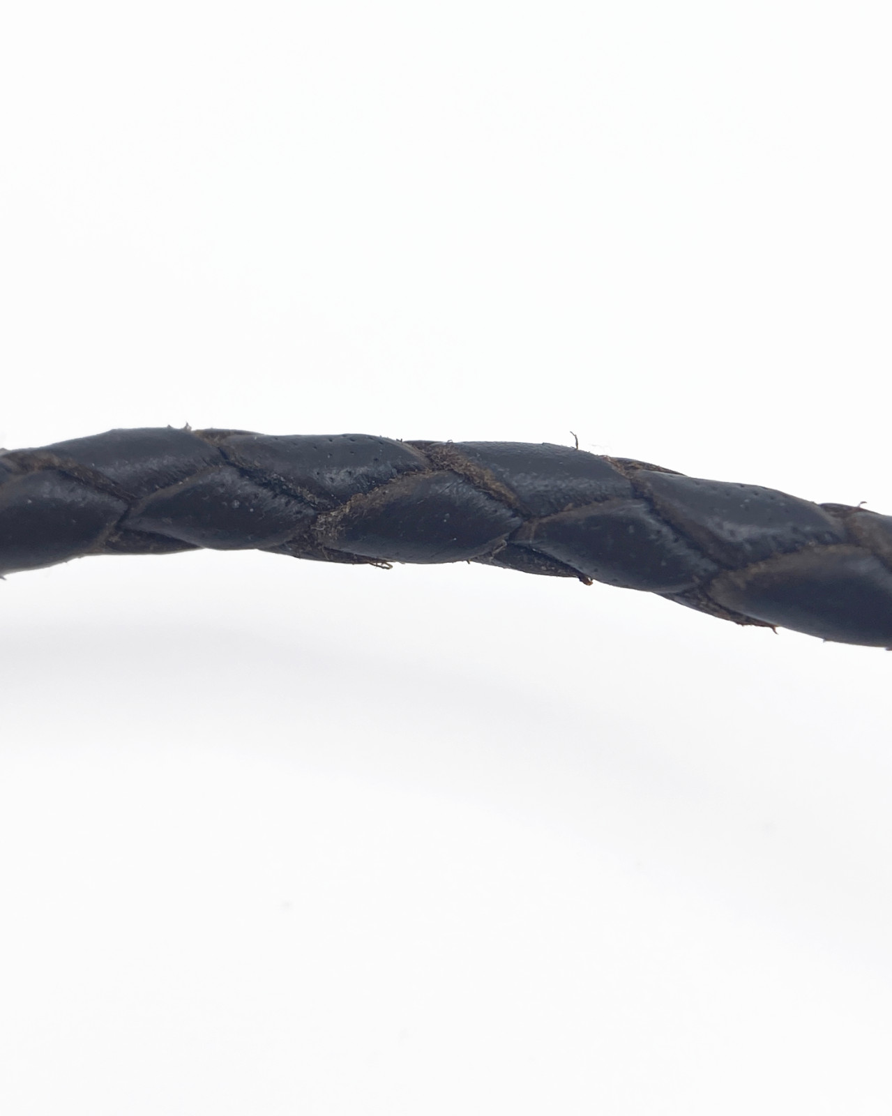Dark Brown Braided Leather Cord Necklace 16in 3mm 925 Sterling Clasp