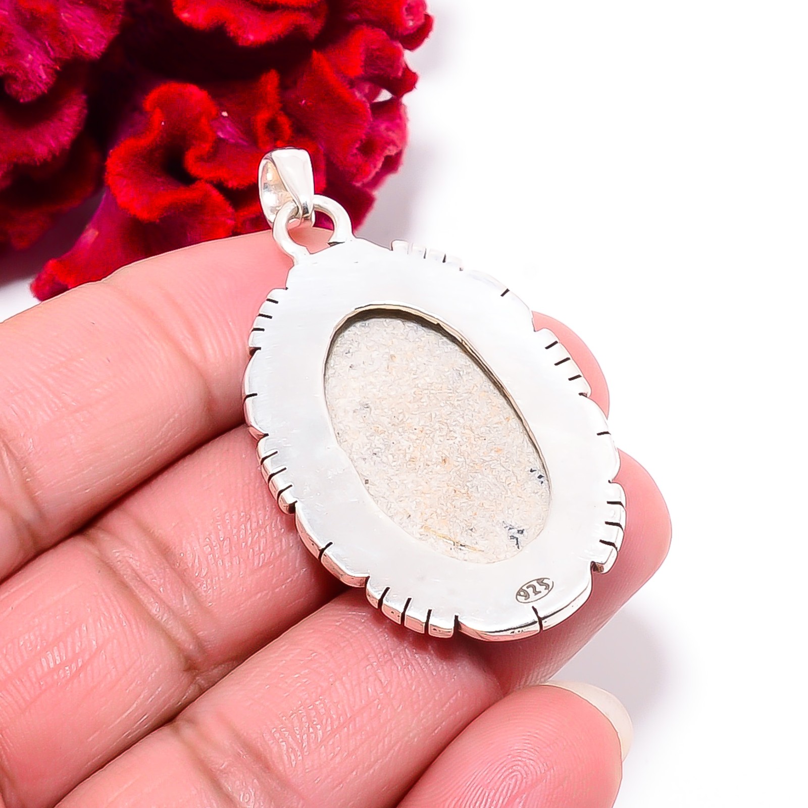 Psilomelane Dendrite – Germany 925 Sterling Silver Pendant 2.11″ P10218