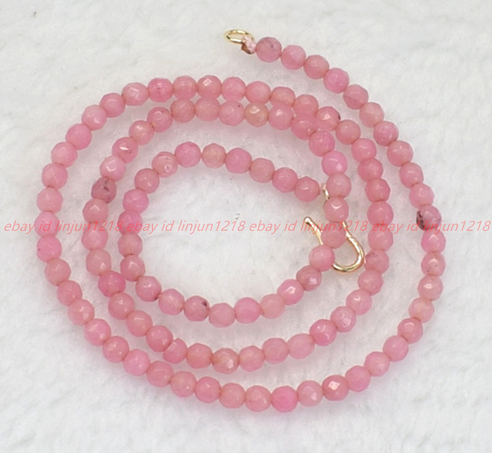 Natural 4mm Faceted Pink Jade Gemstone Rondelle Beads Necklace Bracelet 18/7.5in