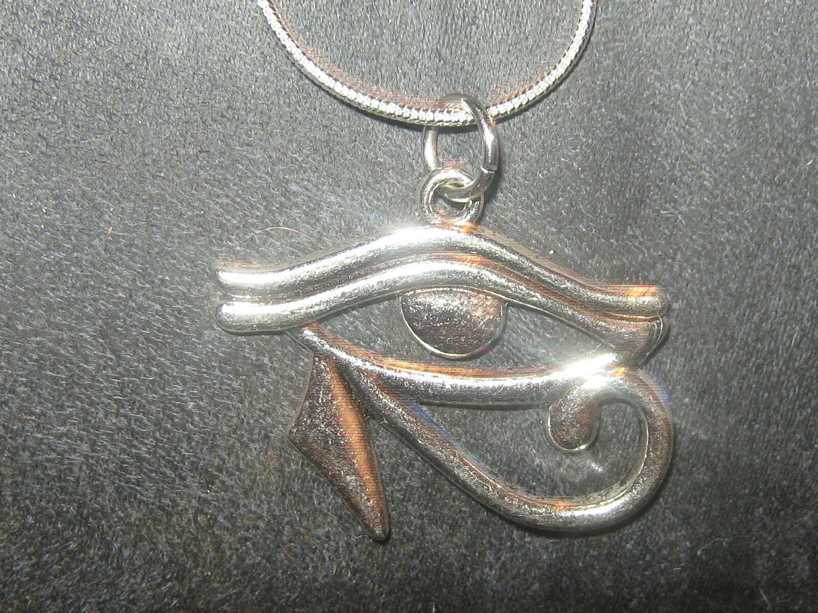 Silver Plated Egyptian Egypt Eye OF Horus RA 18″ Snake Chain Pendant Necklace