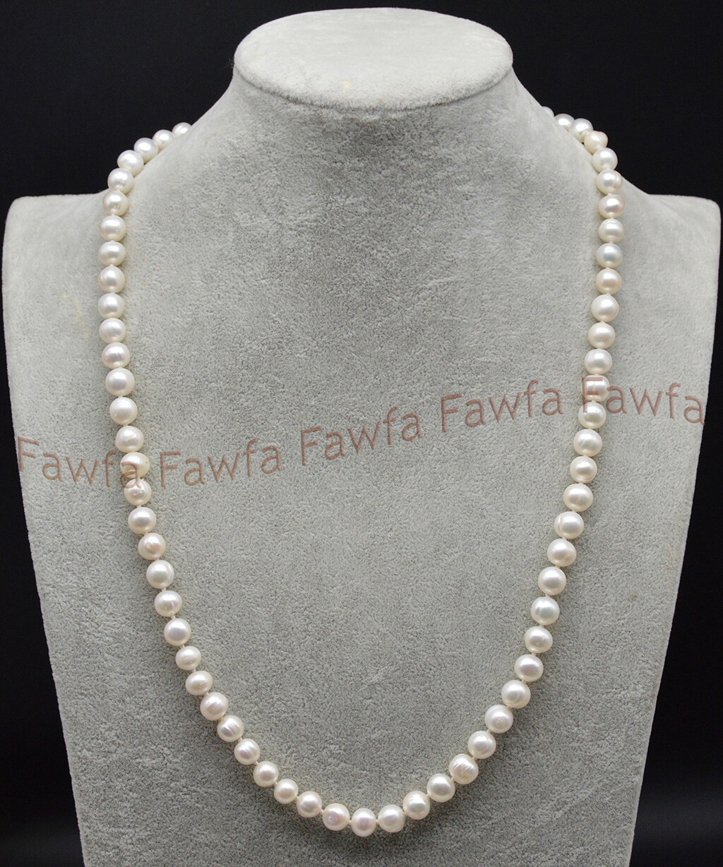 Natural Genuine 7-9mm White Akoya Freshwater Cultured Pearl Long Necklace 16-48″