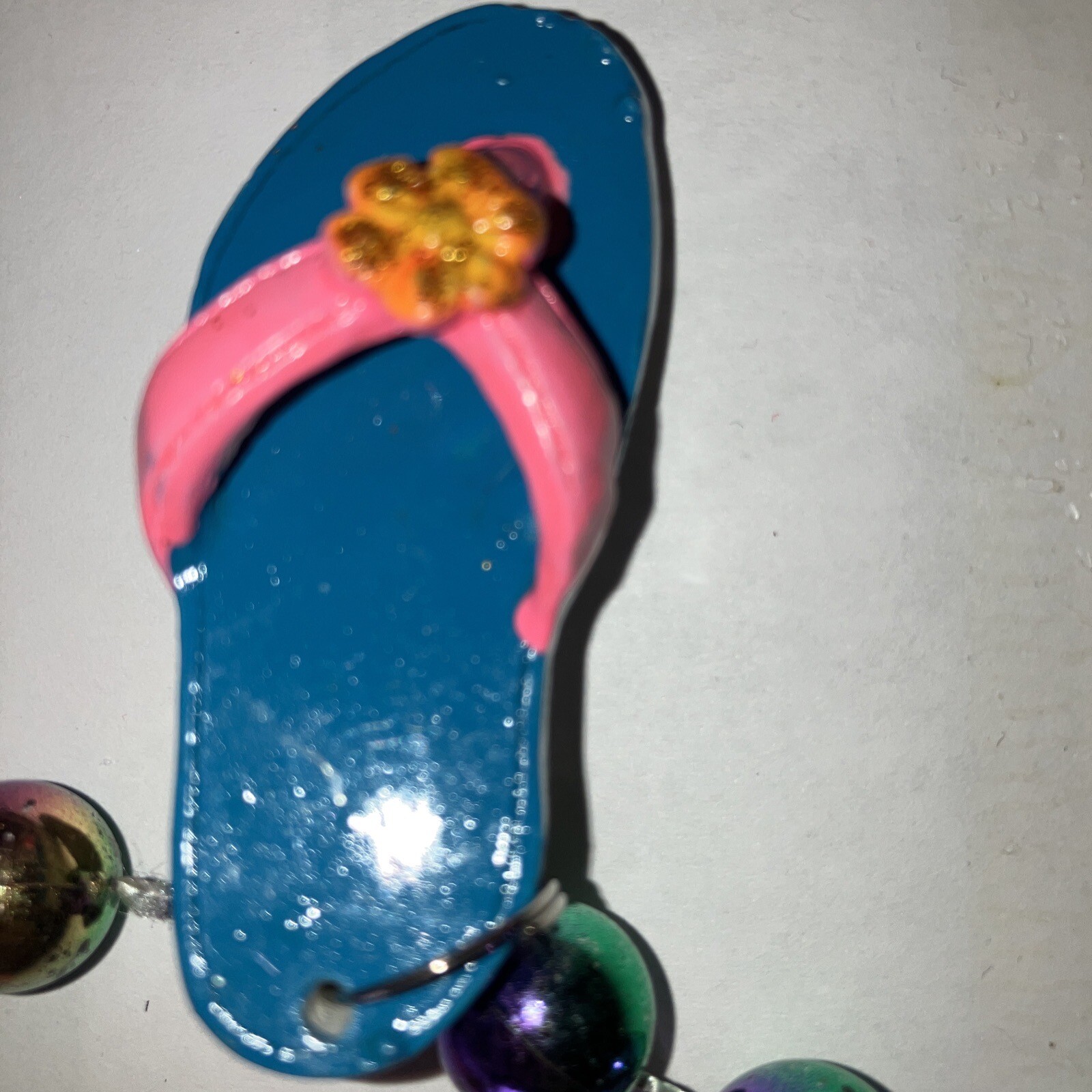 Adult/Teen Unisex Colorful, 5 Flip flops Beaded Necklace