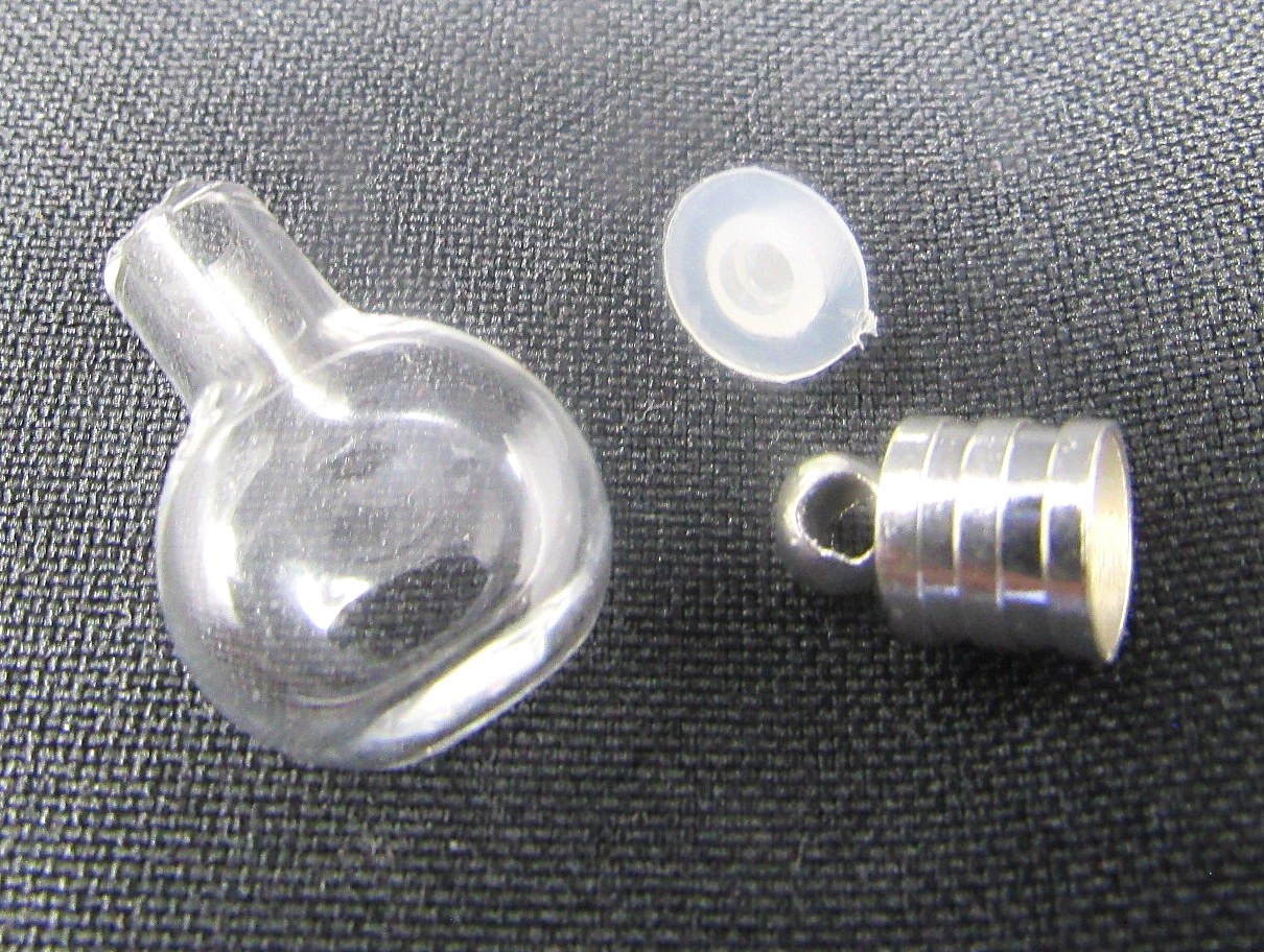 Bottle Flask Clear Glass Vial 1inch Charm Cremation Ashes US Seller T