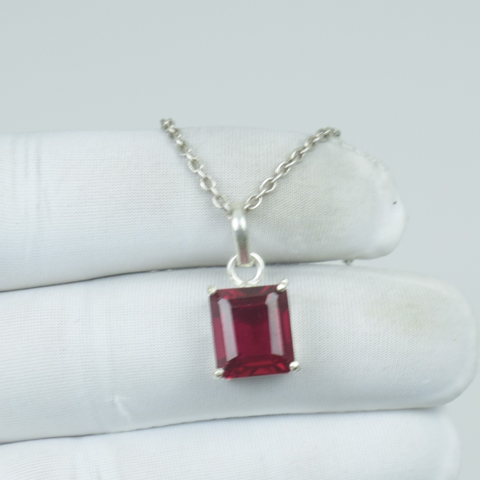 Flawless Red Ruby Necklace Jewelry, Gift For Mom Pendant 16Cts Vintage Pendant,