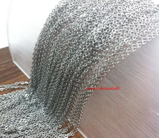 100pcs Lot Female stainless steel 16”-32” rolo chain necklaces 1.5/2/2.3/3mm