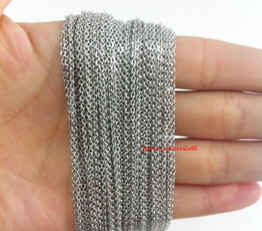 100pcs Lot Female stainless steel 16”-32” rolo chain necklaces 1.5/2/2.3/3mm