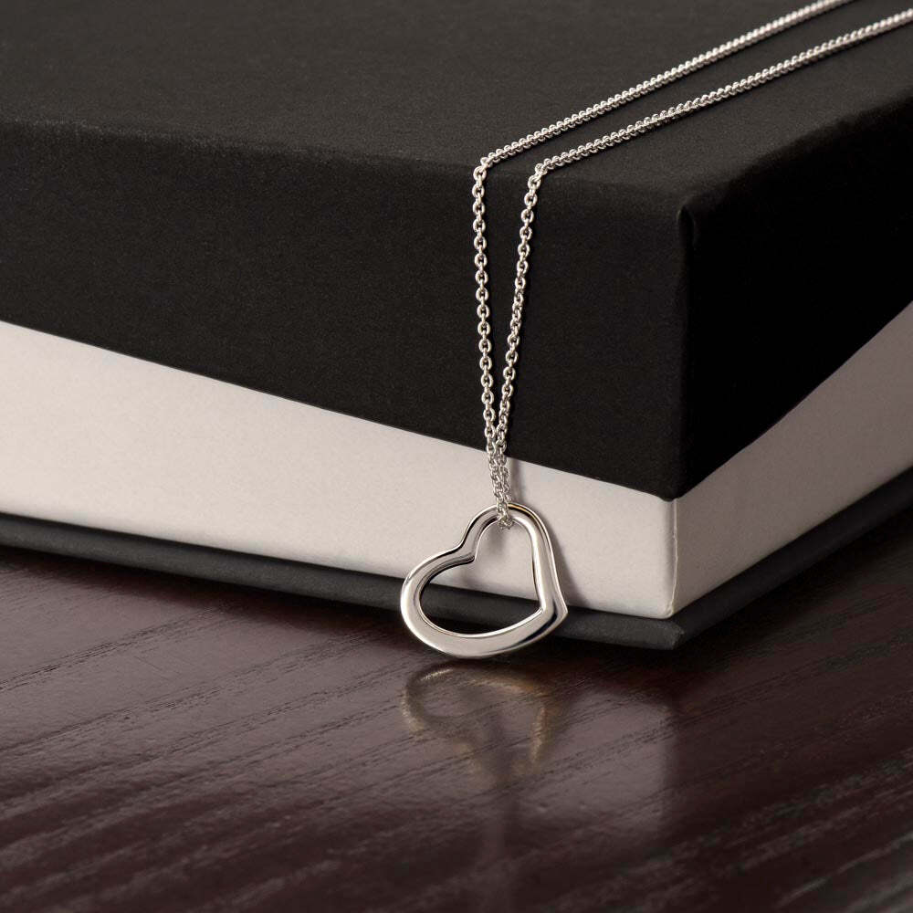 18K Yellow Gold Delicate Heart Necklace with LED Lighted Gift Box