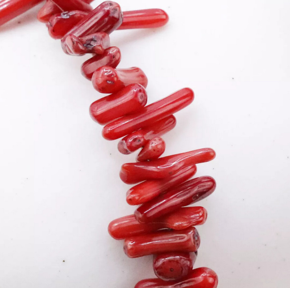 3-10mm Red Coral Chips Necklace, Red Gemstone Necklace, Natural Coral Choker