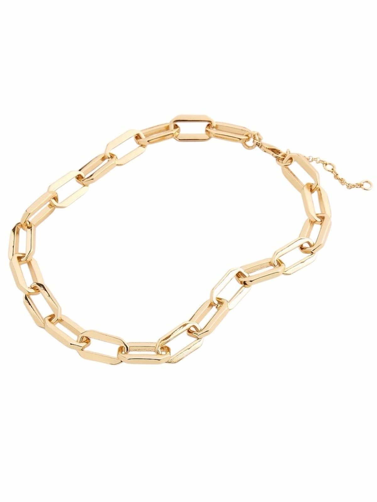 NWT J. Crew Rectangle Link Statement Necklace Goldtone Chunky Preppy Classic