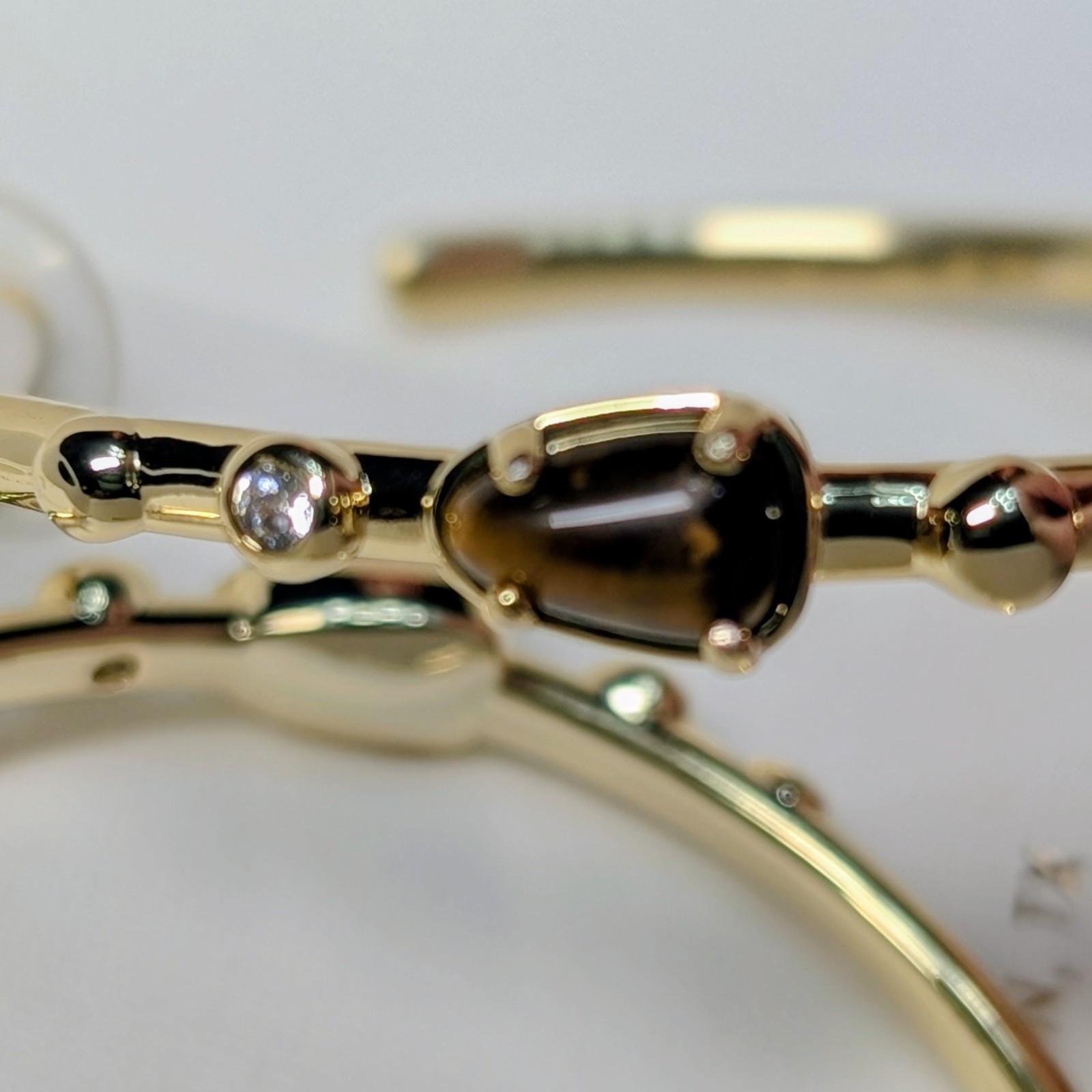 Kendra Scott Faye Brown Tiger’s Eye Gold Hoop Earrings