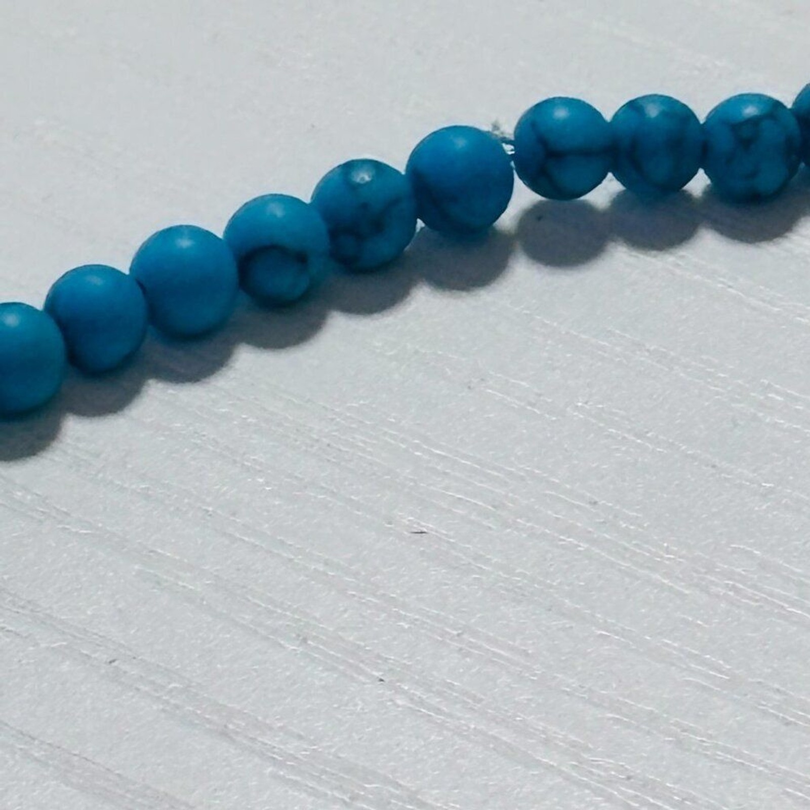 Turquoise Bead Choker Necklace Minimalist 16” Toggle Clasp