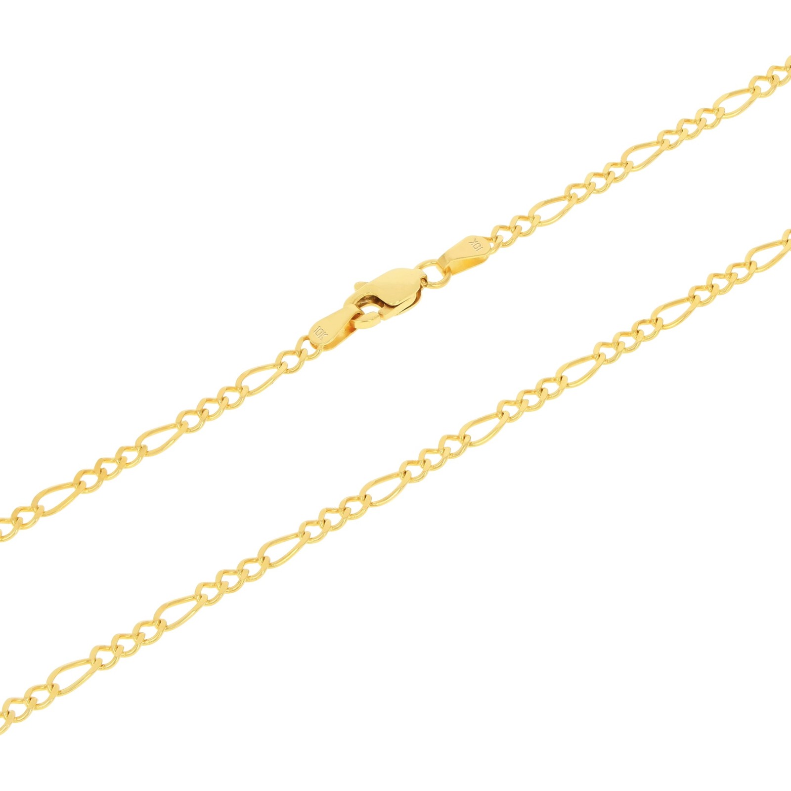 10K Yellow Gold Solid 2.75mm- 9.5mm Figaro Link Chain Bracelet Mens Womens 7″-9″