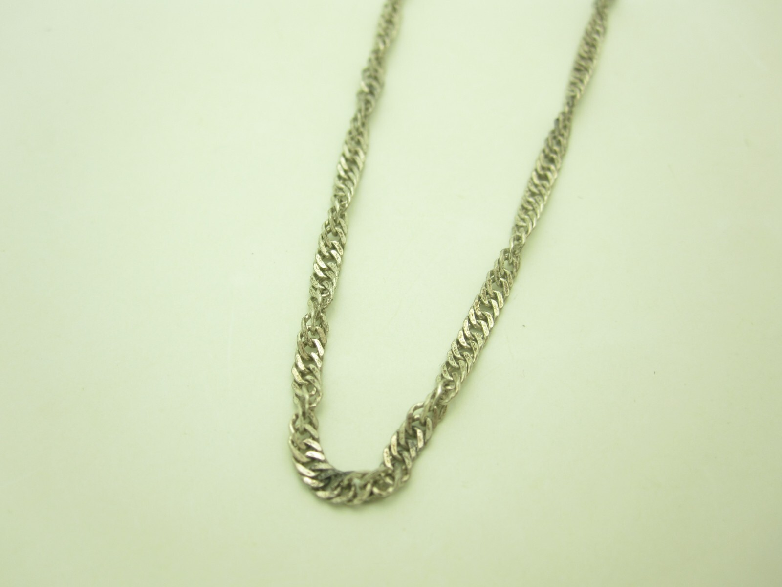Sterling Silver 2.2mm Flat Curb Link Twist Chain Necklace 18″ Long