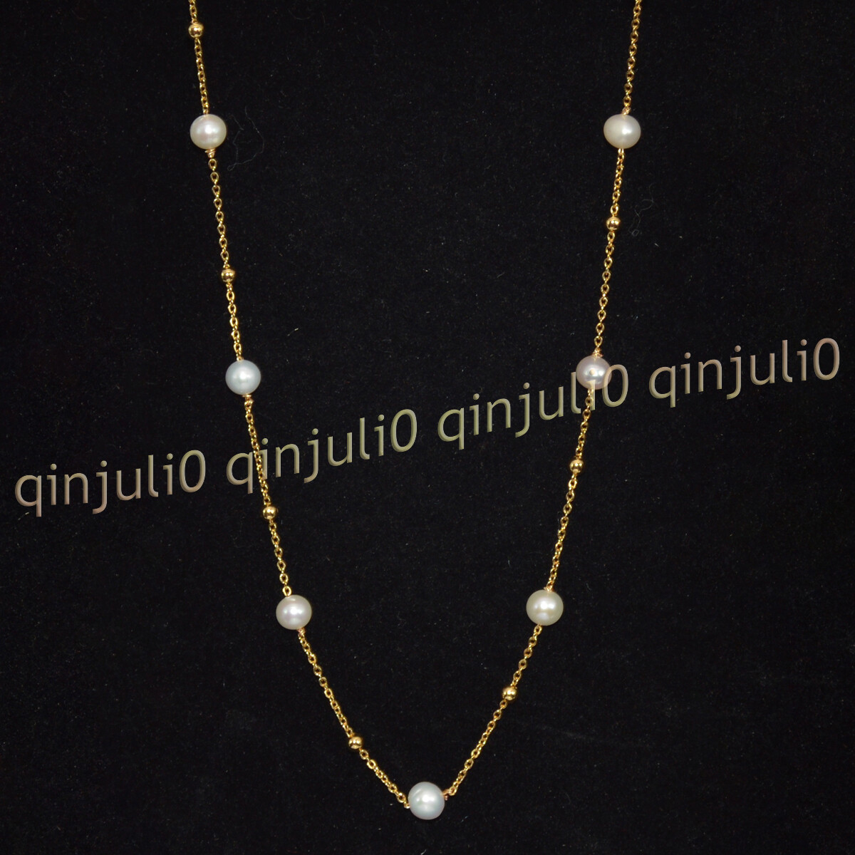 Real Natural 6-7mm White Freshwater Baroque Pearl Necklace Gold Chain 20/32”