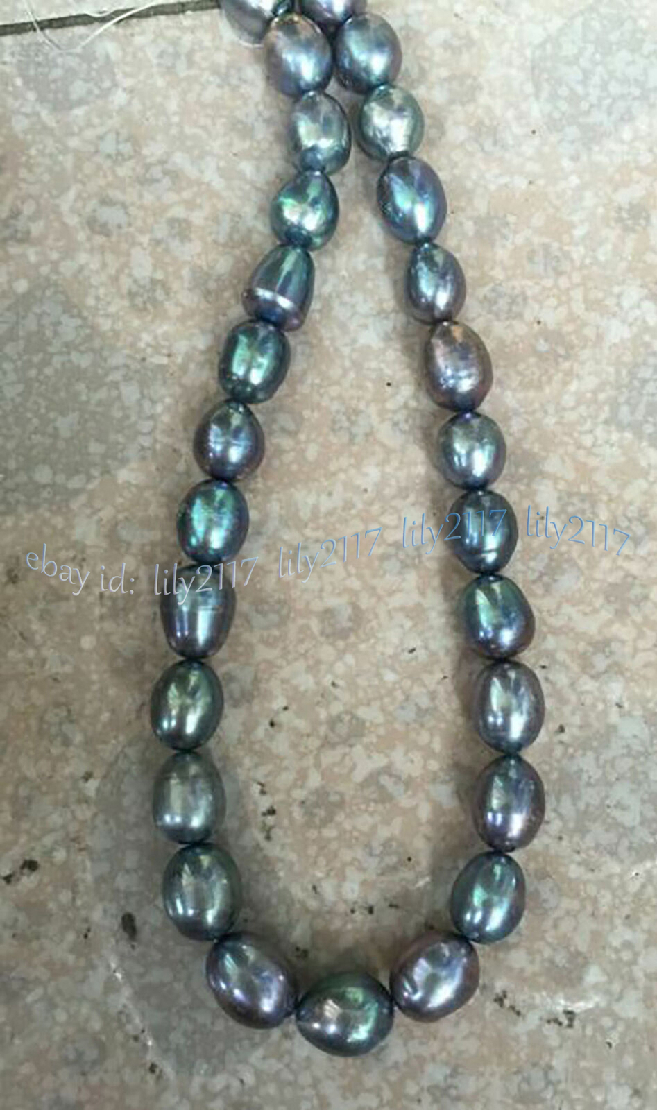 10-11mm Genuine Natural Tahitian Peacock Black Baroque Pearl Necklace 14-48”