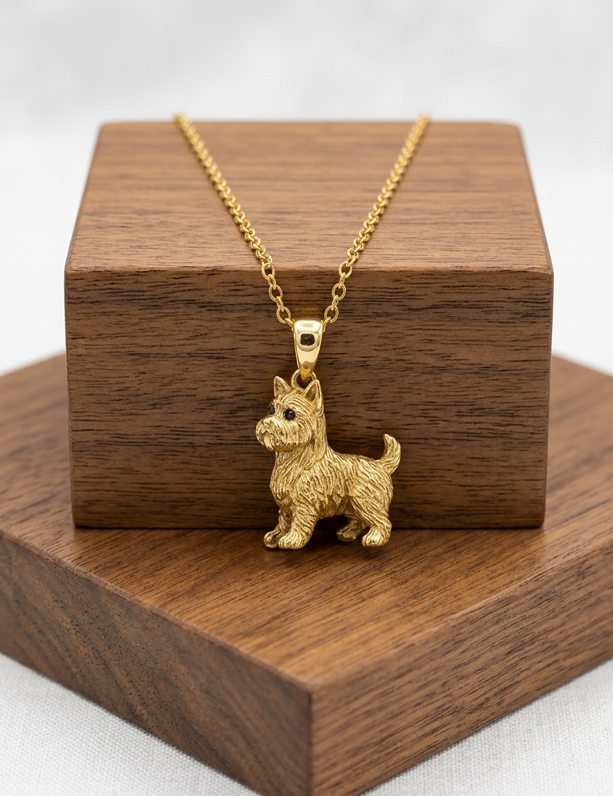 Elegant handmade Brass Unique Dog Design Pendent Gold Color Comes With Chain