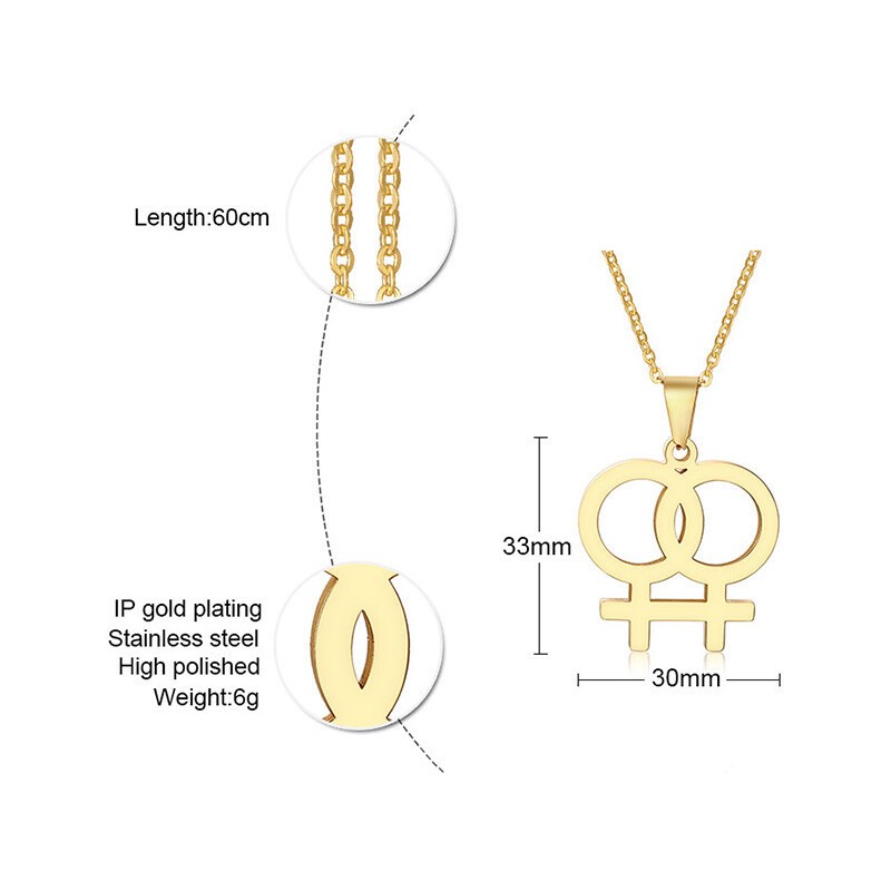 Gay & Lesbian Pride Symbol Pendant Women Men Necklace Couple Lover Fashion Gift