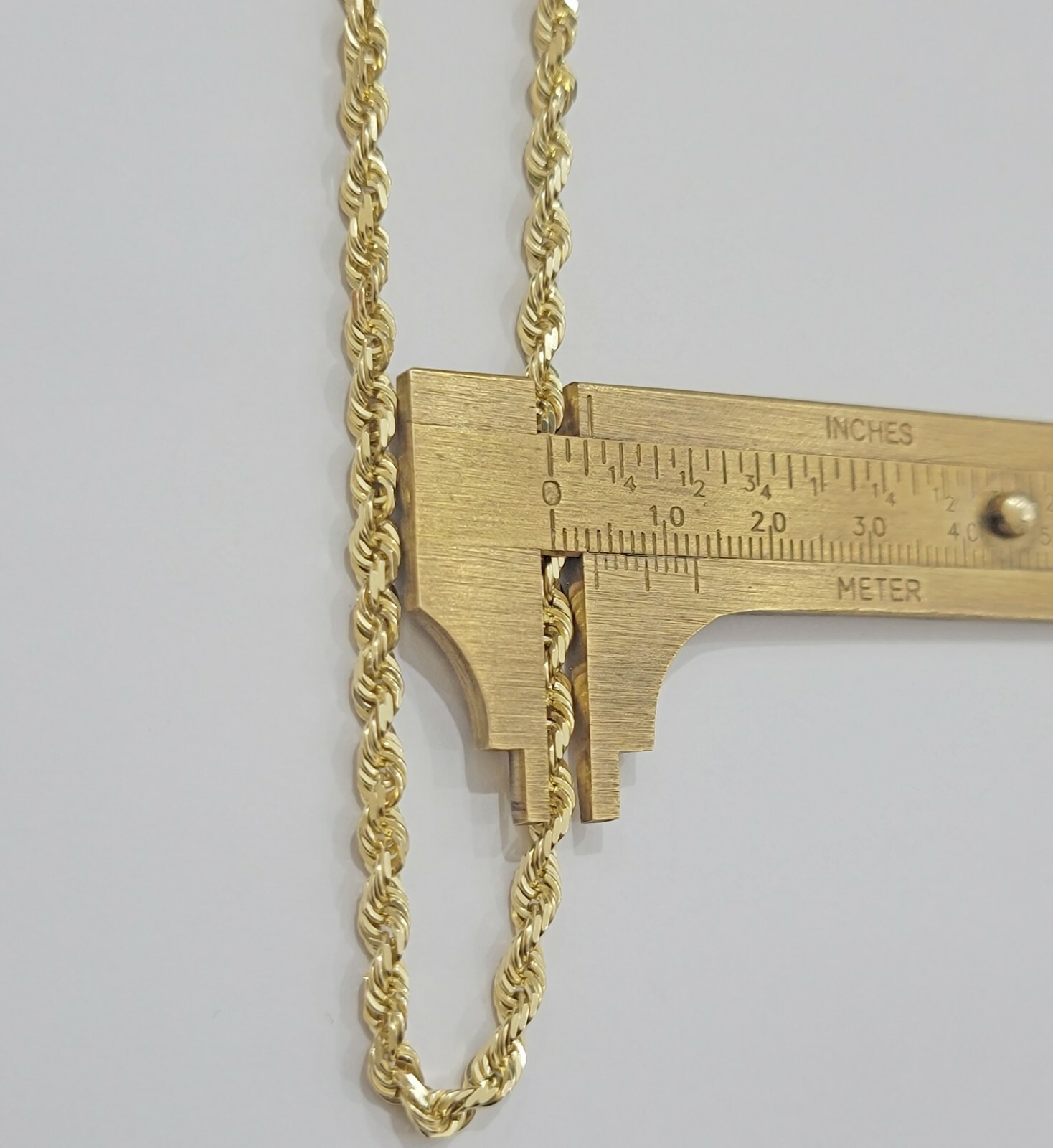 Real 14k Yellow Gold Rope Chain Necklace 5mm 18- 26 Inch Diamond Cut SOLID 14K