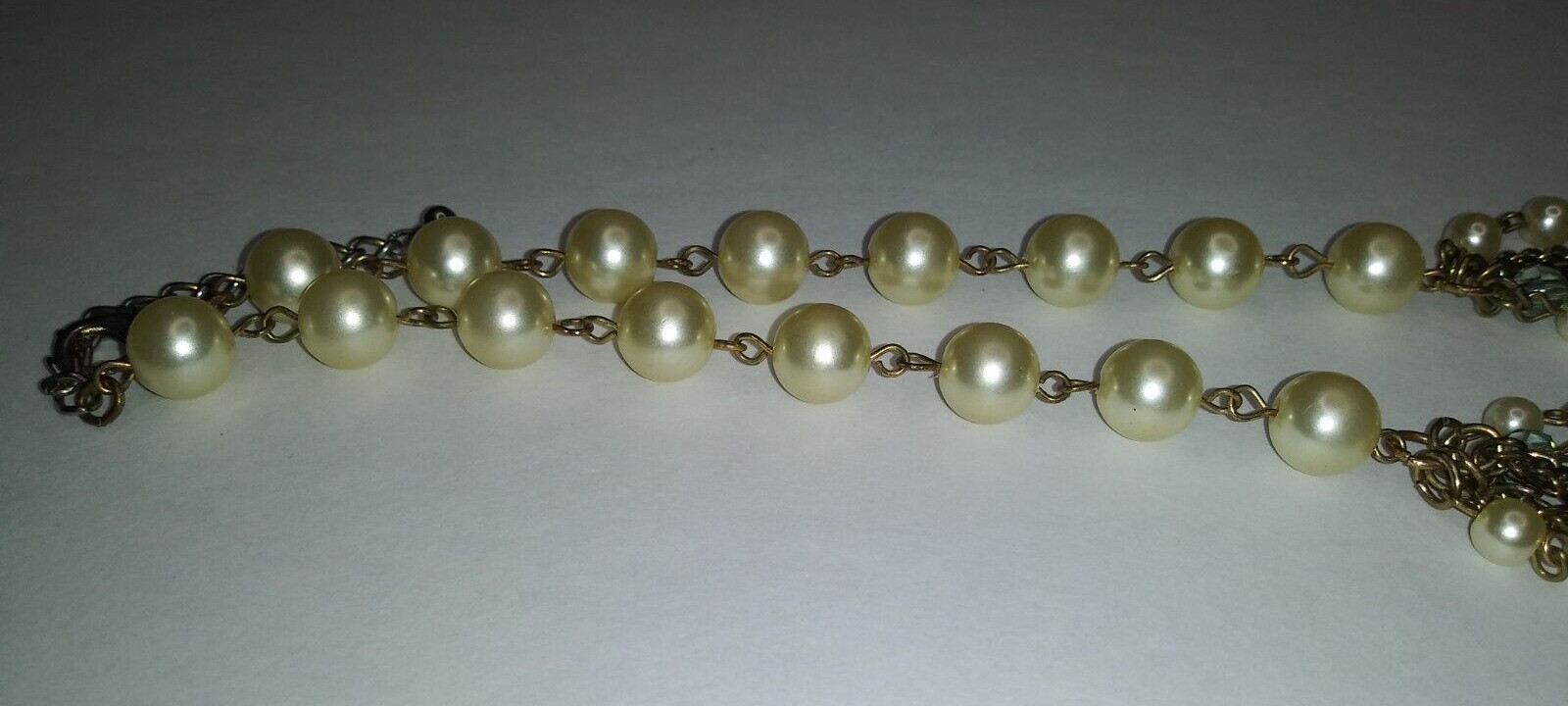 Faux Pearl Necklace with 5 Strands Fashion Costume Jewelry