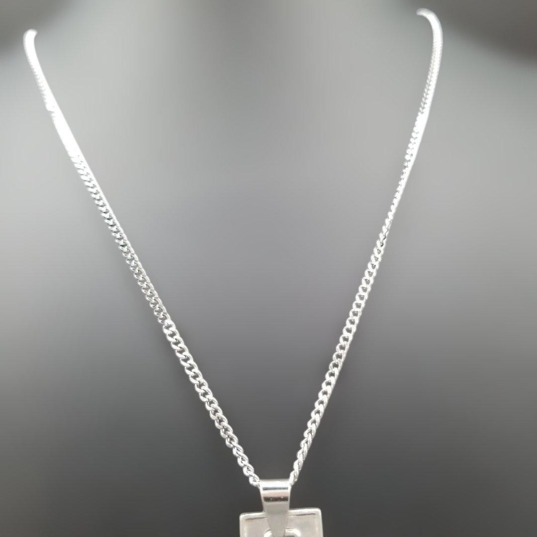 Excellent GUCCI Bar Plate Silver 925 Women Necklace _825