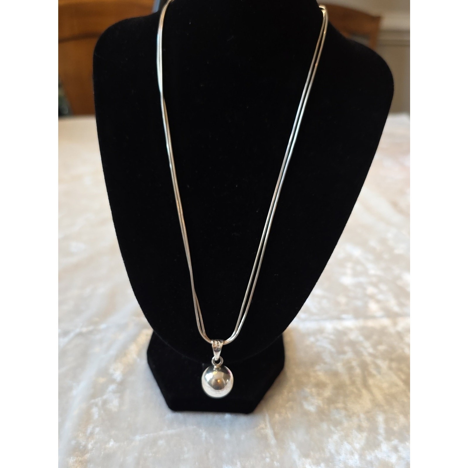 Sterling Silver Modern Minimalist Harmony Bell Necklace