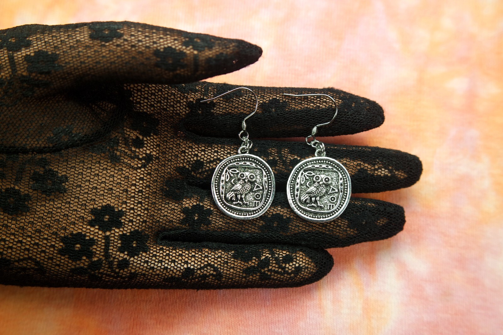 Owl of Athena Necklace or Earrings, Roman Minerva, Lucky Greek Owl of Wisdom
