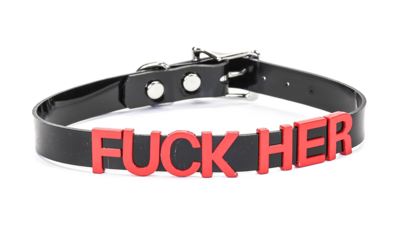 Black Vinyl Slave Name PVC Red Bdsm-Choker-Slut-Collar-Choker-Adult-Kinky
