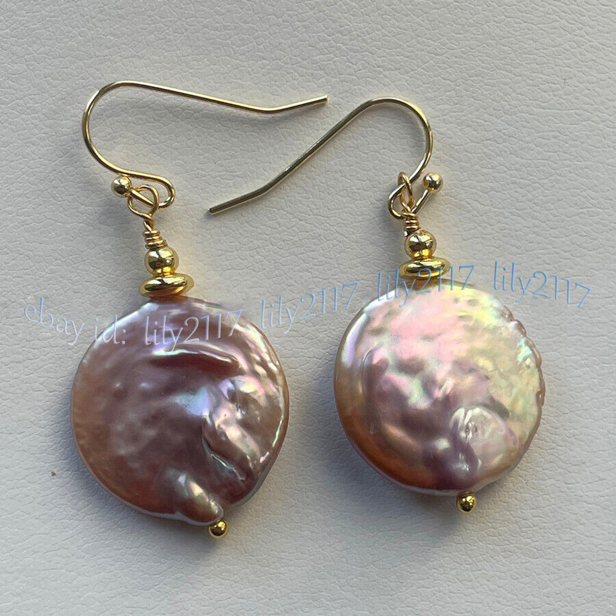 Huge 18-20mm Natural Multicolor Freshwater Flat Coin Pearl Necklace Earrings Set