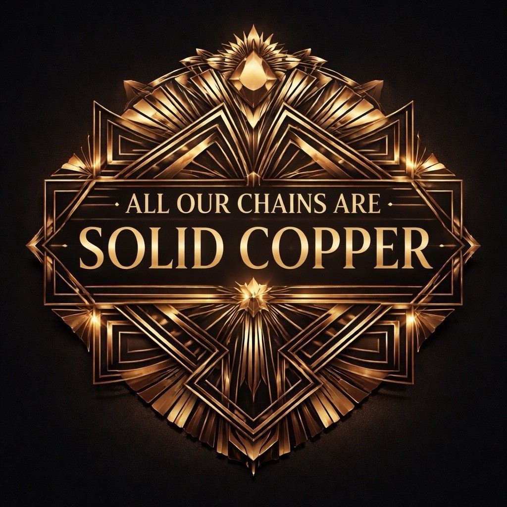 Solid Copper Chain CN639G – 5/8 of an inch wide. Available in 16 to 30 inches.