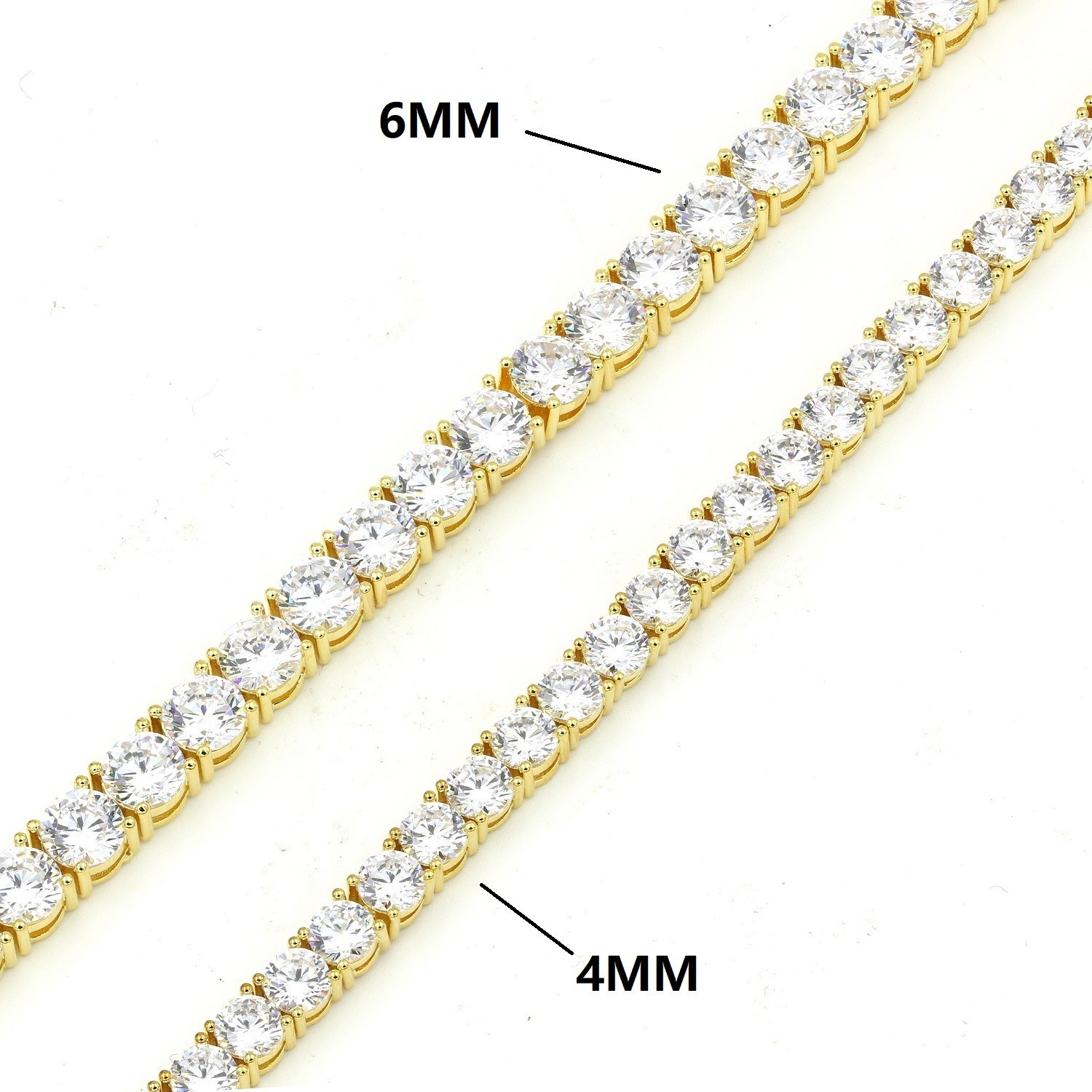 4MM/6MM Stainless Steel Cubic-zirconia Tennis Necklace