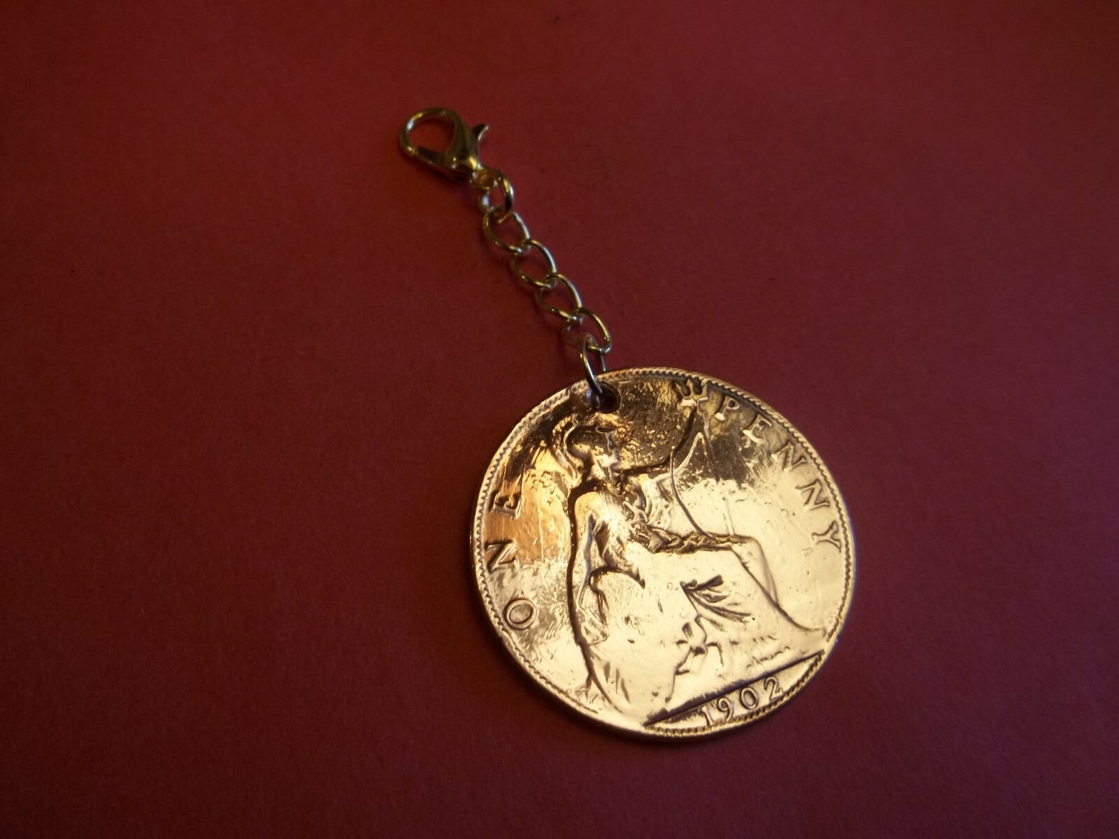 PENNY COIN – BRITANNIA – HIGHLY POLISHED PENDANT / CHARM – 1896 to 1967
