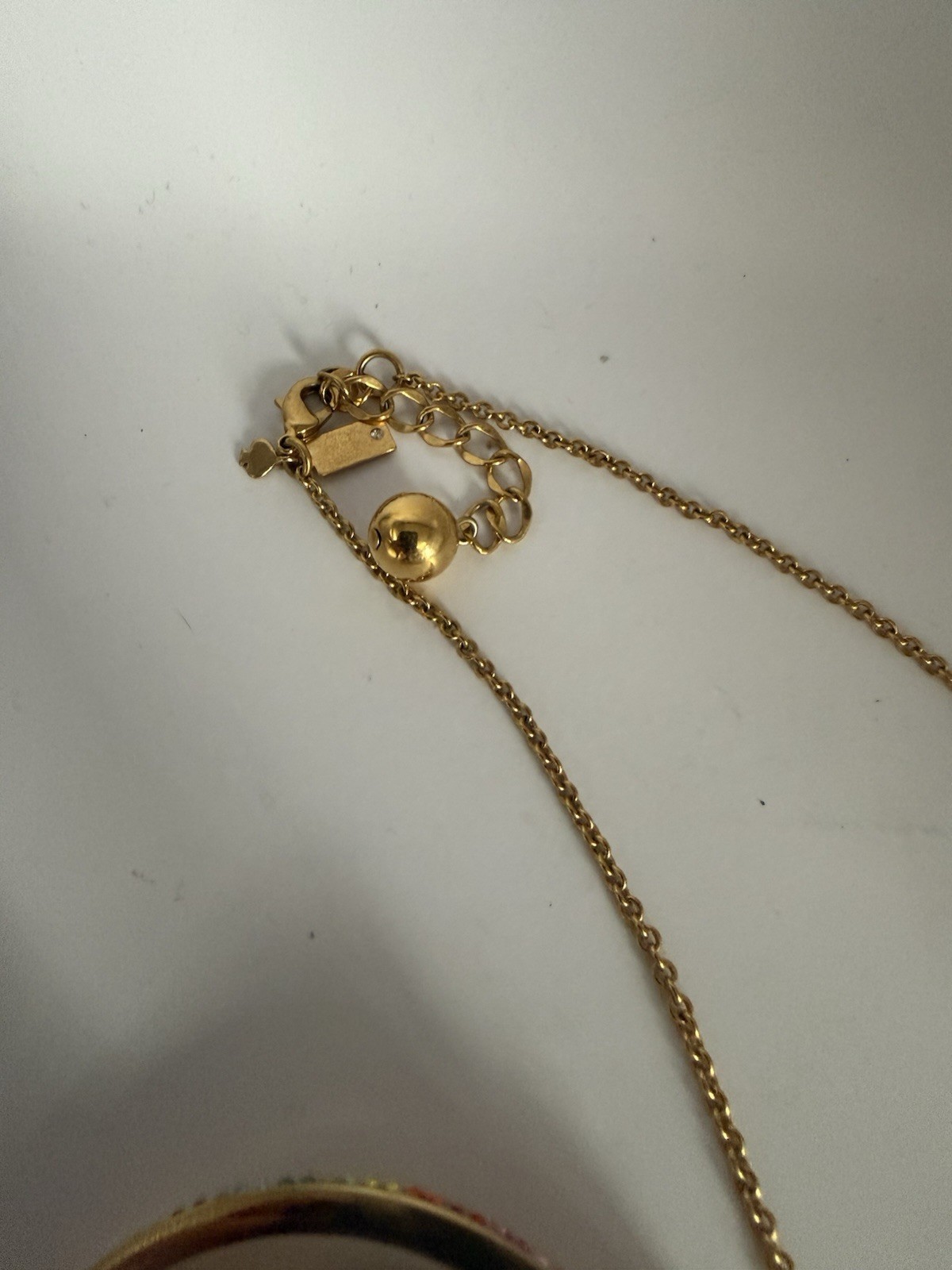 Kate Spade Goldtone Necklace With Black Crystal Rhinestones + 2 Bangles Bracelet