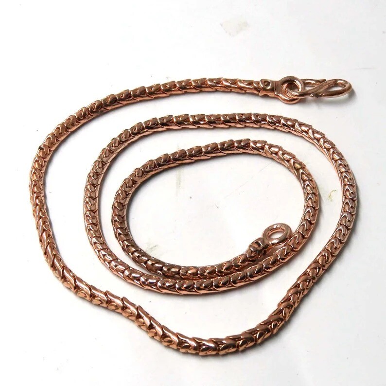 Solid Copper Chain ,Pure Copper Snake chain, snake chain necklace, Dainty snake