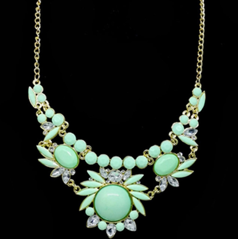 Fashion Women Gold-tone Flower Statement Choker Necklace P11